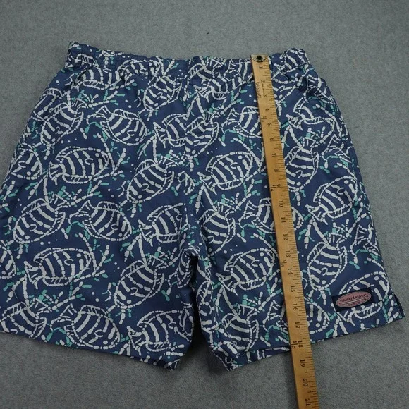 Vineyard Vines Swim Trunks Mens Small Blue Fish Skeleton Board Shorts - Picture 5 of 11